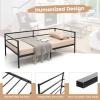 imageGiantex Metal Twin Daybed Frame Day Bed with Metal Slat Support ampamp 3Sided Guardrails 2in1 SpaceSaving Sofa Bed for Living Room Guest Room No Box Spring Needed BlackTwin