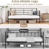 imageGiantex Metal Twin Daybed Frame Day Bed with Metal Slat Support ampamp 3Sided Guardrails 2in1 SpaceSaving Sofa Bed for Living Room Guest Room No Box Spring Needed BlackTwin