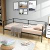 imageGiantex Metal Twin Daybed Frame Day Bed with Metal Slat Support ampamp 3Sided Guardrails 2in1 SpaceSaving Sofa Bed for Living Room Guest Room No Box Spring Needed BlackTwin