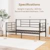 imageGiantex Metal Twin Daybed Frame Day Bed with Metal Slat Support ampamp 3Sided Guardrails 2in1 SpaceSaving Sofa Bed for Living Room Guest Room No Box Spring Needed BlackTwin