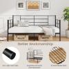 imageGiantex Metal Twin Daybed Frame Day Bed with Metal Slat Support ampamp 3Sided Guardrails 2in1 SpaceSaving Sofa Bed for Living Room Guest Room No Box Spring Needed BlackTwin