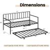 imageGiantex Metal Twin Daybed Frame Day Bed with Metal Slat Support ampamp 3Sided Guardrails 2in1 SpaceSaving Sofa Bed for Living Room Guest Room No Box Spring Needed BlackTwin