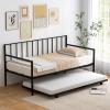 imageGiantex Metal Twin Daybed Frame Day Bed with Metal Slat Support ampamp 3Sided Guardrails 2in1 SpaceSaving Sofa Bed for Living Room Guest Room No Box Spring Needed BlackTwin