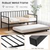 imageGiantex Metal Twin Daybed Frame Day Bed with Metal Slat Support ampamp 3Sided Guardrails 2in1 SpaceSaving Sofa Bed for Living Room Guest Room No Box Spring Needed BlackTwin