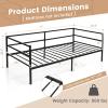 imageGiantex Metal Twin Daybed Frame Day Bed with Metal Slat Support ampamp 3Sided Guardrails 2in1 SpaceSaving Sofa Bed for Living Room Guest Room No Box Spring Needed BlackTwin
