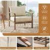 imageGiantex Mid Century Modern Accent Chair Wooden Arm Chair wSolid Wood Frame Removable Seat Cushion ampamp Pillow Vintage Comfy Reading Chair for Living Room Bedroom StudyBeige