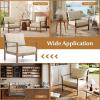 imageGiantex Mid Century Modern Accent Chair Wooden Arm Chair wSolid Wood Frame Removable Seat Cushion ampamp Pillow Vintage Comfy Reading Chair for Living Room Bedroom StudyBeige