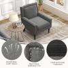 imageGiantex MidCentury Modern Accent Chair Grey Linen Fabric Upholstered Armchair wRubber Wood Legs Nailhead Trim Max Load 440 Lbs Comfy Single Sofa Side Chair for Living Room BedroomGrey
