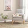 imageGiantex Modern Accent Chair MidCentury Linen Fabric Armchair wLumbar Pillow Back ampamp Seat Cushion Comfy Single Sofa Chair with Rubber Wood Legs for Living Room Bedroom Reading Room BeigeBeige