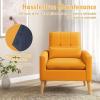 imageGiantex Modern Accent Chair MidCentury Linen Fabric Armchair wLumbar Pillow Back ampamp Seat Cushion Comfy Single Sofa Chair with Rubber Wood Legs for Living Room Bedroom Reading Room BeigeYellow