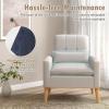imageGiantex Modern Accent Chair MidCentury Linen Fabric Armchair wLumbar Pillow Back ampamp Seat Cushion Comfy Single Sofa Chair with Rubber Wood Legs for Living Room Bedroom Reading Room BeigeBeige