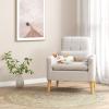 imageGiantex Modern Accent Chair MidCentury Linen Fabric Armchair wLumbar Pillow Back ampamp Seat Cushion Comfy Single Sofa Chair with Rubber Wood Legs for Living Room Bedroom Reading Room BeigeBeige