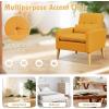 imageGiantex Modern Accent Chair MidCentury Linen Fabric Armchair wLumbar Pillow Back ampamp Seat Cushion Comfy Single Sofa Chair with Rubber Wood Legs for Living Room Bedroom Reading Room BeigeYellow