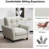 imageGiantex Modern MidCentury Accent Chair  Linen Living Room Chair with Tufted Back 7quot Thick Cushion Max Load 400 lbs Upholstered Armchair with NonSlip Foot Pads Club Chair for Bedroom BeigeBeige