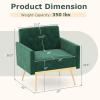 imageGiantex Modern Velvet Accent Chair  MidCentury Upholstered Single Sofa Chair wButton Tufted Back Golden Metal Legs Adjustable Foot Pads Comfy Living Room Armchair for Bedroom Dark GreenEmerald Green