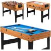 imageGiantex Multi Game Table 3in1 48quot Combo Game Table wSoccer Billiard Slide Hockey Wood Foosball Table Perfect for Game Rooms Arcades Bars Parties Family Night