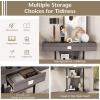 imageGiantex Narrow Console Table TShaped  Behind Couch Table with Drawer Shelves Dual AntiTipping Kits Modern Foyer Table Sofa Side Table for Living Room Entryway Hallway Entry Table GrayGrey