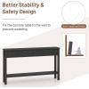 imageGiantex Narrow Console Table with Storage  60quot Long Sofa Side Table w 4 Drawers ampamp Open Shelf Solid Wood Legs Rectangular Entry Table Retro Entryway Table for Living Room Hallway Foyer BlackBlack
