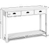 imageGiantex Narrow Console Table with Storage  60quot Long Sofa Side Table w 4 Drawers ampamp Open Shelf Solid Wood Legs Rectangular Entry Table Retro Entryway Table for Living Room Hallway Foyer BlackWhite