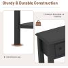 imageGiantex Narrow Console Table with Storage  60quot Long Sofa Side Table w 4 Drawers ampamp Open Shelf Solid Wood Legs Rectangular Entry Table Retro Entryway Table for Living Room Hallway Foyer BlackBlack