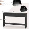 imageGiantex Narrow Console Table with Storage  60quot Long Sofa Side Table w 4 Drawers ampamp Open Shelf Solid Wood Legs Rectangular Entry Table Retro Entryway Table for Living Room Hallway Foyer BlackBlack