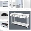 imageGiantex Narrow Console Table with Storage  60quot Long Sofa Side Table w 4 Drawers ampamp Open Shelf Solid Wood Legs Rectangular Entry Table Retro Entryway Table for Living Room Hallway Foyer BlackWhite