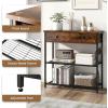 imageGiantex Narrow Console Table with Storage  60quot Long Sofa Side Table w 4 Drawers ampamp Open Shelf Solid Wood Legs Rectangular Entry Table Retro Entryway Table for Living Room Hallway Foyer BlackBrown