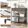 imageGiantex Narrow Console Table with Storage  60quot Long Sofa Side Table w 4 Drawers ampamp Open Shelf Solid Wood Legs Rectangular Entry Table Retro Entryway Table for Living Room Hallway Foyer BlackGrey