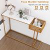 imageGiantex Narrow Console Table with Storage  60quot Long Sofa Side Table w 4 Drawers ampamp Open Shelf Solid Wood Legs Rectangular Entry Table Retro Entryway Table for Living Room Hallway Foyer BlackGoldwhite