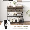 imageGiantex Narrow Console Table with Storage  60quot Long Sofa Side Table w 4 Drawers ampamp Open Shelf Solid Wood Legs Rectangular Entry Table Retro Entryway Table for Living Room Hallway Foyer BlackGrey