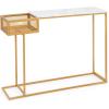 imageGiantex Narrow Console Table with Storage  60quot Long Sofa Side Table w 4 Drawers ampamp Open Shelf Solid Wood Legs Rectangular Entry Table Retro Entryway Table for Living Room Hallway Foyer BlackGoldwhite