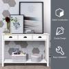 imageGiantex Narrow Console Table with Storage  60quot Long Sofa Side Table w 4 Drawers ampamp Open Shelf Solid Wood Legs Rectangular Entry Table Retro Entryway Table for Living Room Hallway Foyer BlackWhite