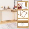 imageGiantex Narrow Console Table with Storage  60quot Long Sofa Side Table w 4 Drawers ampamp Open Shelf Solid Wood Legs Rectangular Entry Table Retro Entryway Table for Living Room Hallway Foyer BlackGoldwhite