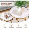 imageGiantex Nesting Coffee Table Set of 2 Round Stacking Side Tables with Wooden Tabletop ampamp Powder Coated Steel Frame Space Saving Vintage End Tables for Living Room Balcony Office GoldenGolden