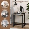 imageGiantex Nesting Coffee Table Set of 3 Stackable Square End Table wWood Grain Tabletop ampamp HeavyDuty Metal Frame Farmhouse CShaped Accent Table for Small Space Living Room Bedroom Black OakBlack Oak