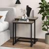imageGiantex Nesting Coffee Table Set of 3 Stackable Square End Table wWood Grain Tabletop ampamp HeavyDuty Metal Frame Farmhouse CShaped Accent Table for Small Space Living Room Bedroom Black OakBlack Oak