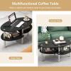 imageGiantex Oval Glass Coffee Table  3Tier Transparent Tempered Glass Table WSturdy Chrome Plated Legs Small Sofa Side Table End Table for Living Room Bedroom Office 35quot 20quot 18quot BlackBlack