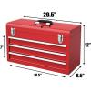 imageGiantex Portable Steel Tool Box 205 Toolbox w 3 Drawers ampamp Top Storage Tray Tool Storage Chest wDouble Latch System Ball Bearing Drawer Slides EVA Liners ampamp Carrying Handle Red