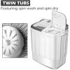 imageGiantex Portable Washing Machine 13lbs Washer and Spinner Combo SemiAutomatic Laundry Clothes Machine Compact Twin Tub Mini Washer for Apartment Camping Dorms RVGrayWhite