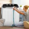 imageGiantex Portable Washing Machine 13lbs Washer and Spinner Combo SemiAutomatic Laundry Clothes Machine Compact Twin Tub Mini Washer for Apartment Camping Dorms RVBlackWhite