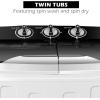 imageGiantex Portable Washing Machine 13lbs Washer and Spinner Combo SemiAutomatic Laundry Clothes Machine Compact Twin Tub Mini Washer for Apartment Camping Dorms RVBlackWhite