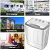 imageGiantex Portable Washing Machine 13lbs Washer and Spinner Combo SemiAutomatic Laundry Clothes Machine Compact Twin Tub Mini Washer for Apartment Camping Dorms RVGrayWhite