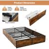 imageGiantex Queen Bed Frame with LED Lights Headboard and 4 Storage Drawers Metal Platform Bed with Outlets and USB Ports Charging Station Smart LED Bed Frame Easy Assembly No Box Spring NeededQueen