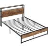 imageGiantex Queen Bed Frame with LED Lights Headboard and 4 Storage Drawers Metal Platform Bed with Outlets and USB Ports Charging Station Smart LED Bed Frame Easy Assembly No Box Spring NeededFull