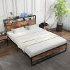 imageGiantex Queen Bed Frame with LED Lights Headboard and 4 Storage Drawers Metal Platform Bed with Outlets and USB Ports Charging Station Smart LED Bed Frame Easy Assembly No Box Spring NeededQueen