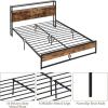 imageGiantex Queen Bed Frame with LED Lights Headboard and 4 Storage Drawers Metal Platform Bed with Outlets and USB Ports Charging Station Smart LED Bed Frame Easy Assembly No Box Spring NeededQueen