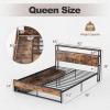imageGiantex Queen Bed Frame with LED Lights Headboard and 4 Storage Drawers Metal Platform Bed with Outlets and USB Ports Charging Station Smart LED Bed Frame Easy Assembly No Box Spring NeededQueen