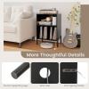 imageGiantex Record Player Stand with Charging Station Turntable Stand with Storage Cabinet Record Player Shelf with Metal Legs Vinyl Record Storage up to 150 Albums for Living Room Bedroom BlackBlack