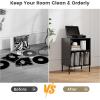 imageGiantex Record Player Stand with Charging Station Turntable Stand with Storage Cabinet Record Player Shelf with Metal Legs Vinyl Record Storage up to 150 Albums for Living Room Bedroom BlackBlack