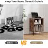 imageGiantex Record Player Stand with Charging Station Turntable Stand with Storage Cabinet Record Player Shelf with Metal Legs Vinyl Record Storage up to 150 Albums for Living Room Bedroom BlackRustic Brown